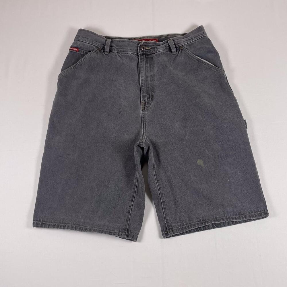 Ecko Unltd Carpenter Denim Shorts 36 Grey Y2K Jorts